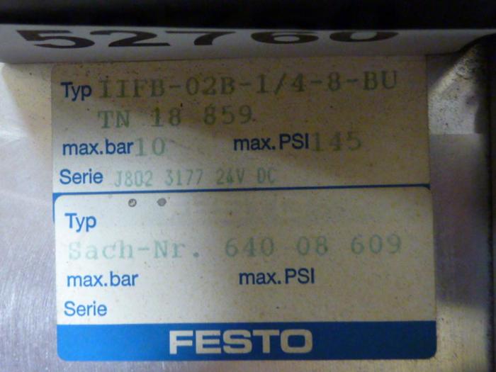 Used FESTO Control Block / Valve Terminal TN 18 859 #52760
