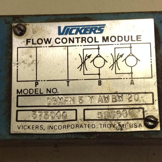 Used VICKERS Flow Control Module DGMFN5YAWBW20 #75911