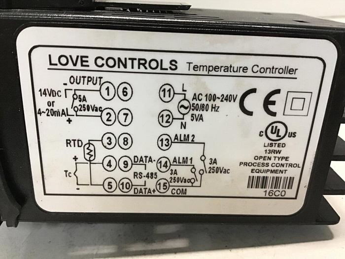 Used LOVE CONTROLS Temp Controller 16C-3 #144907