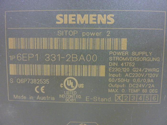Used SIEMENS Power Supply 6EP1 331-2BA00 #47488