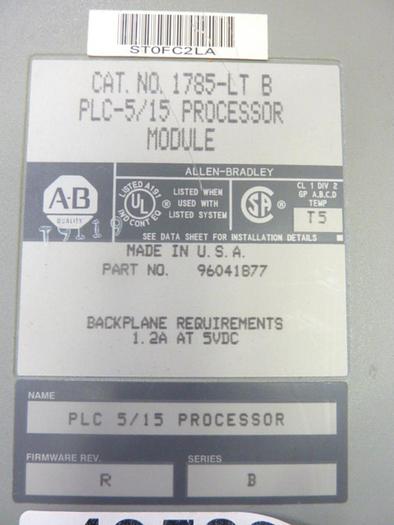 Used ALLEN BRADLEY Processor Module 1785-LT SER B #44412