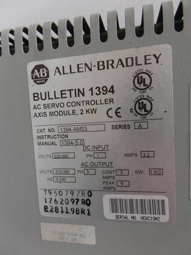 Used ALLEN BRADLEY AC Servo Controller 1394-AM03 Used