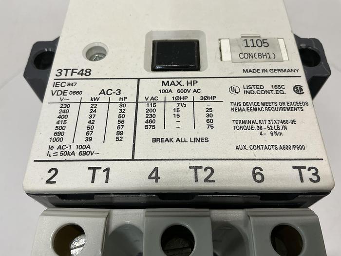 Used SIEMENS 3TF4822-OAK6