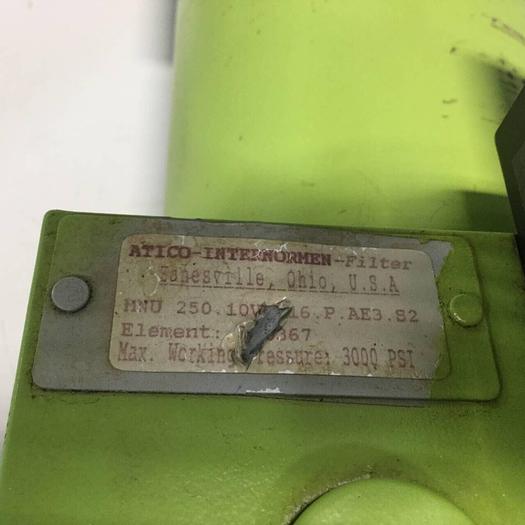 Used ATICO INTERNORMEN Hydraulic Oil Filter 250.10V 16.P.AE.S2 #97696