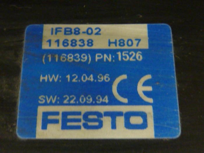 Used FESTO Control Block / Valve Terminal IFB8-02 #52814