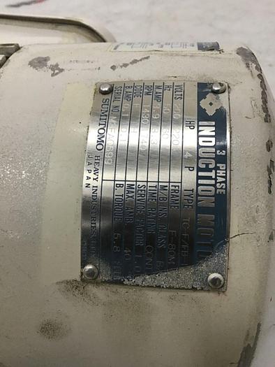 Used SUMITOMO 1 HP Induction Motor TC-F/FB-1 #134896