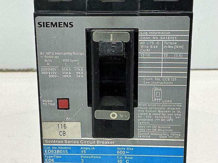 Used SIEMENS ED63B015