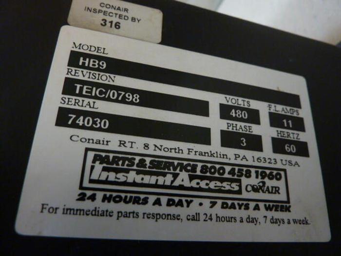 Used CONAIR Hopper Loader Control HB9 #26173