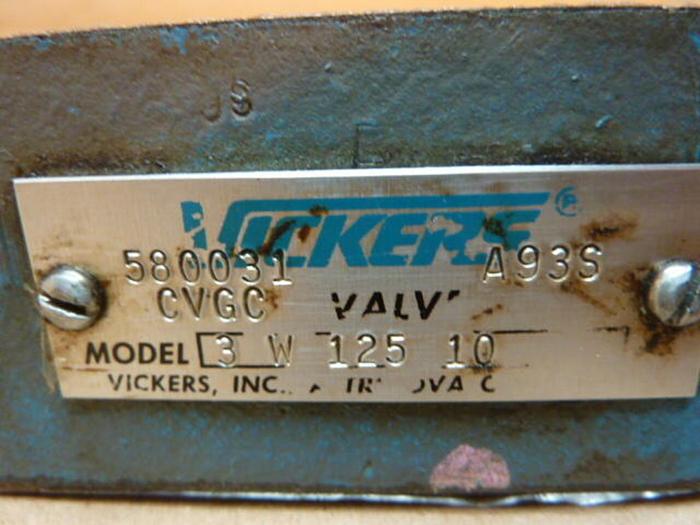 Used VICKERS Relief Valve CVGC 3 W 125 10 #34015