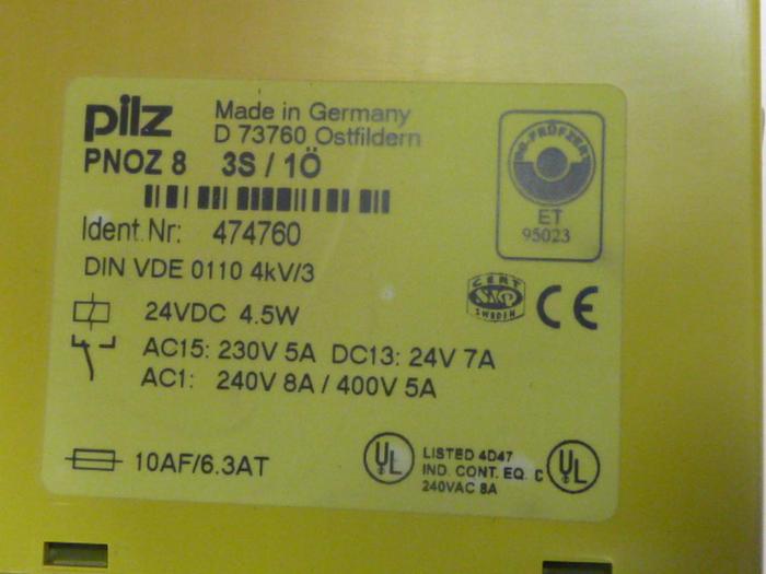Used PILZ Safety Relay PNOZ83S/1O #49035