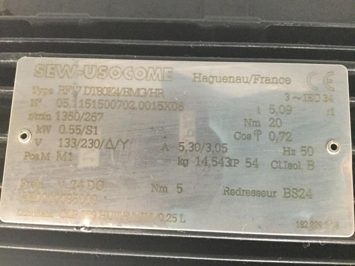 Used SEW USOCOME Servo Motor RF17DT80K4/BMG/HR USED