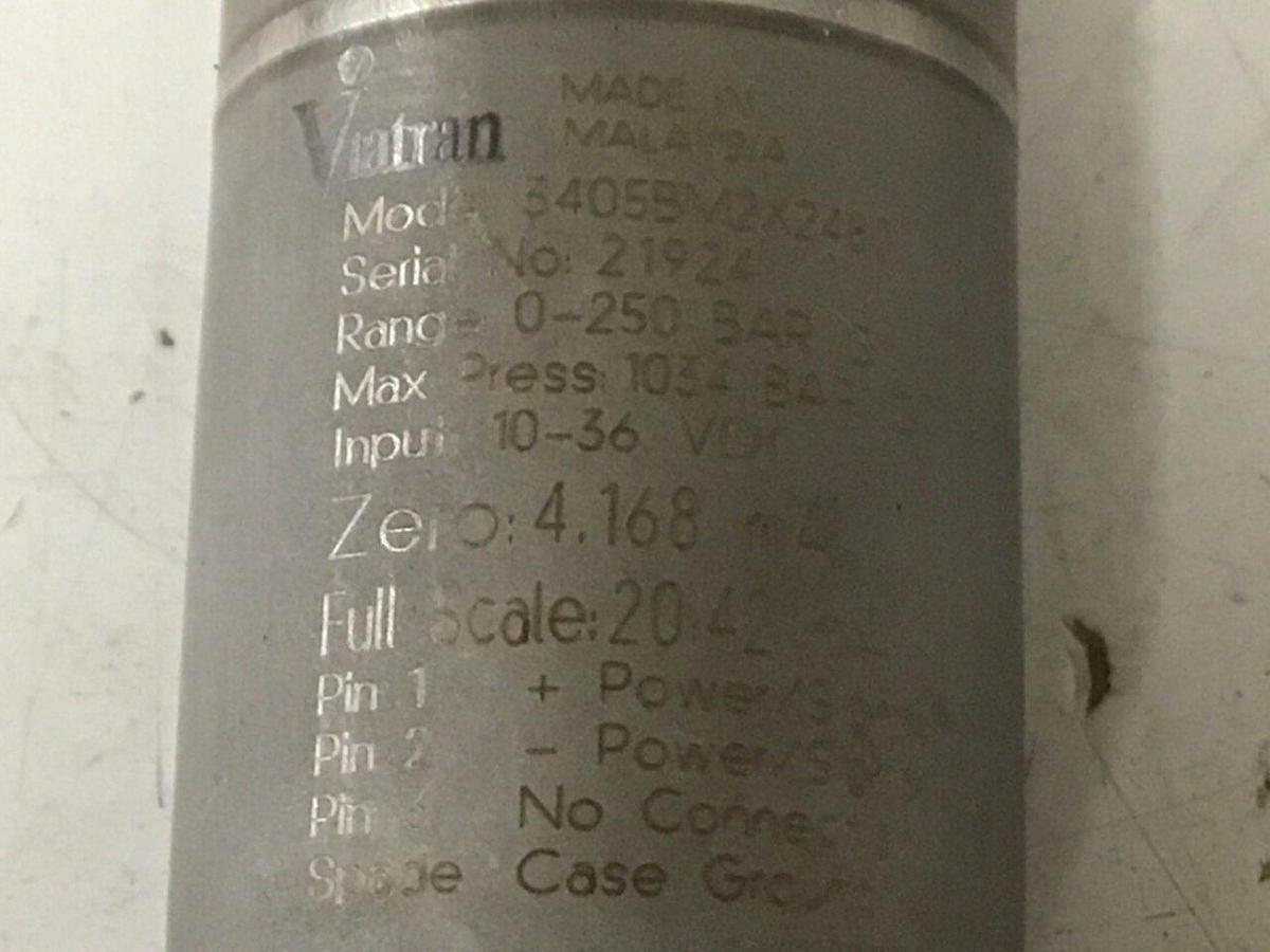 Used VIATRAN Pressure Transducer 3405BM2X2480 #135476