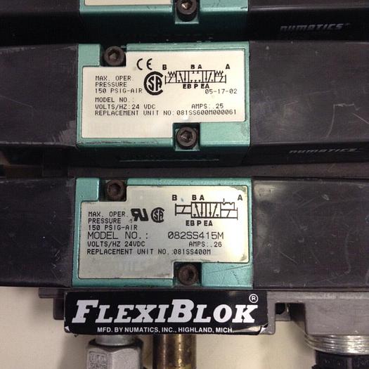 Used NUMATICS Control Block w/ Valves 082SS615M #80026