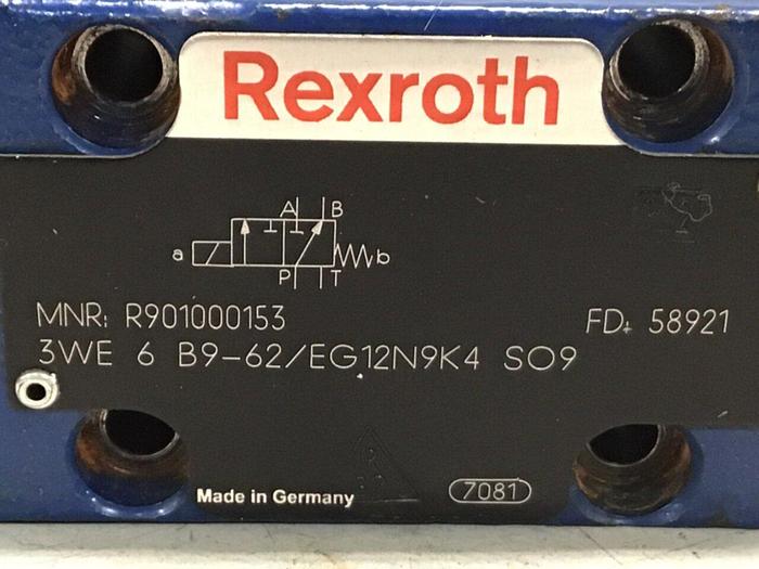 Used REXROTH Valve 3WE6B962EG12N9K4S09 #122866