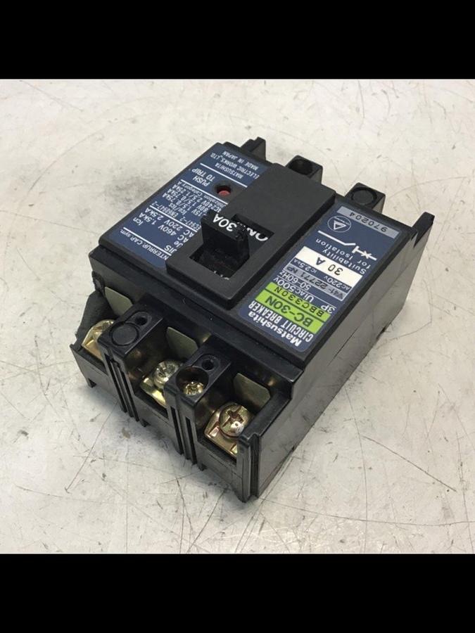 Used MATSUSHITA 30 Amp Breaker BC-30N-30-3P USED
