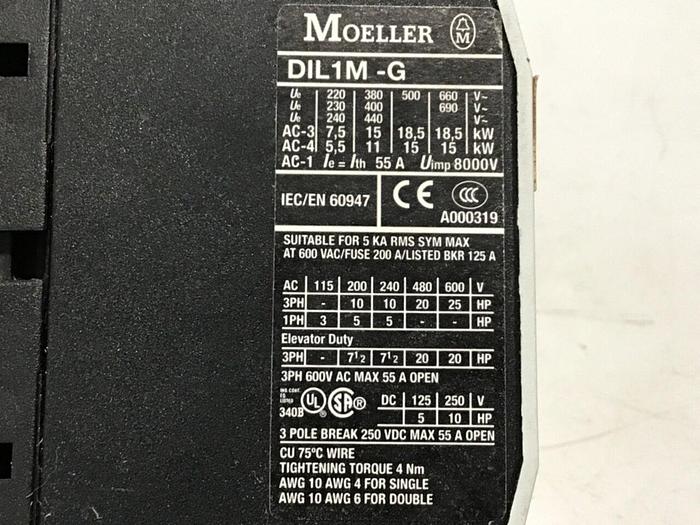 Used MOELLER Contactor DIL1M-G #116155