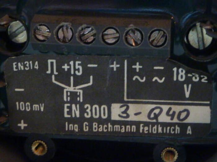 Used BACHMANN ELECTRONIC Meter Gauge EN 300-Q40 #30545