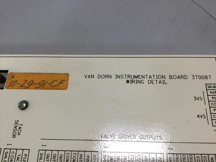 Used VAN DORN Instrumentation Board 370087 USED