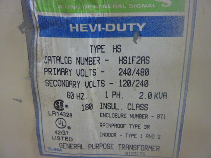 Used SOLA 2 kVA Transformer HS1F2AS #58912