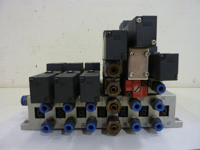 Used SMC Control Block w/ Valves NFVS2600-5FZ #60120