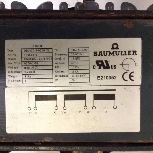 Used BAUMULLER Reactor EMB/DDU2.5/1/0/0S #86682