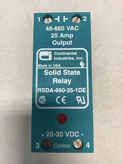 Used CONTINENTAL INDUSTRIES Solid State Relay RSDA-660-25-1DE #138587