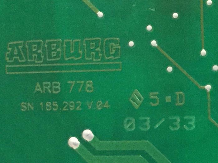 Used ARBURG Current Distributor Circuit Board 778 #101329