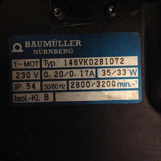 Used BAUMULLER 25 HP Servo Motor DSO 100-L25-UL Used