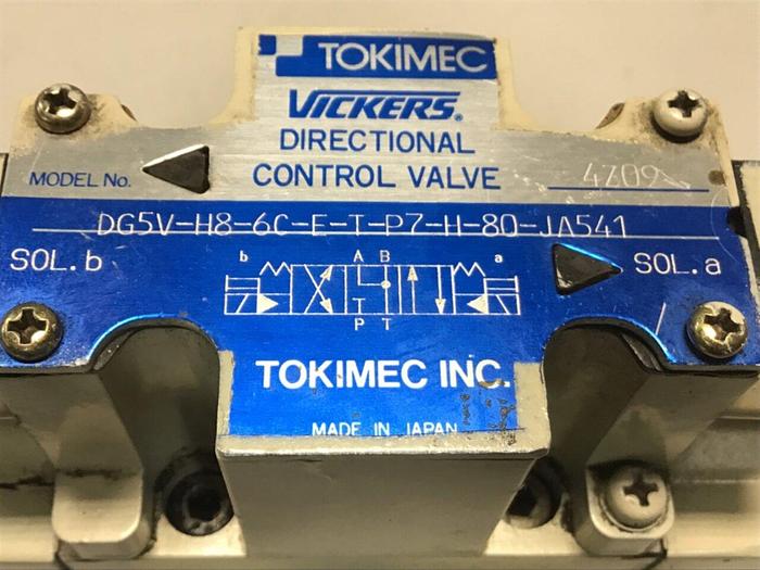 Used TOKIMEC Valve DG5V-H8-6C-E-T-P7-H-80-JAS41 Used