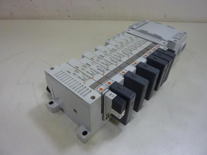 Used SMC Block w/ Valves VQ2100-5W #61345