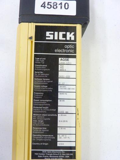 Used SICK OPTIC Light Curtain Receiver AGSE 1200-2221 USED