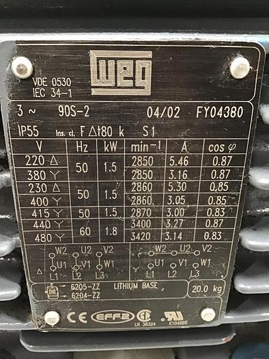 Used WEG Motor 90S-2 Used #138514