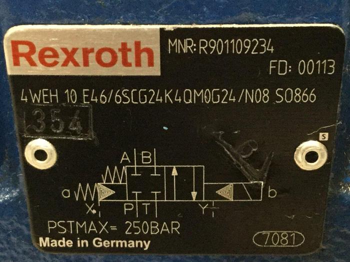 Used REXROTH Valve 4WEH10E466SCG24K4QM0G24N08S0866 #102463