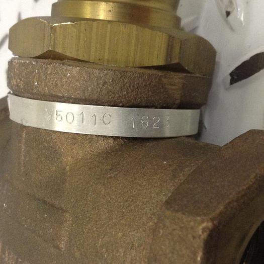 Used HONEYWELL Three-Way 1" Brass Globe Valve V5011C 1623 #84909