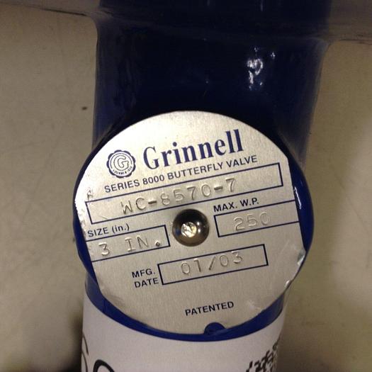 Used GRINNELL 3" Butterfly Valve WC-8570-7 #87994