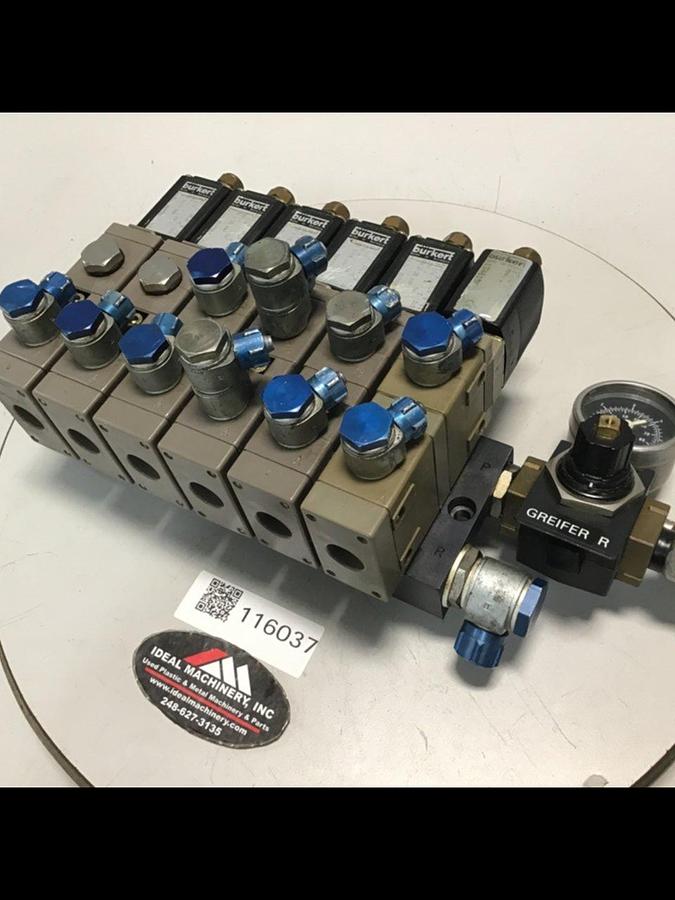 Used BURKERT Solenoid Valves & Manifold 413-G-06-0-B Used #116037
