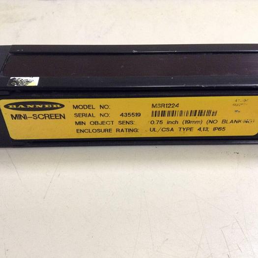 Used BANNER ENGINEERING Mini-Screen Light Curtain Receiver MSR1224 #74628