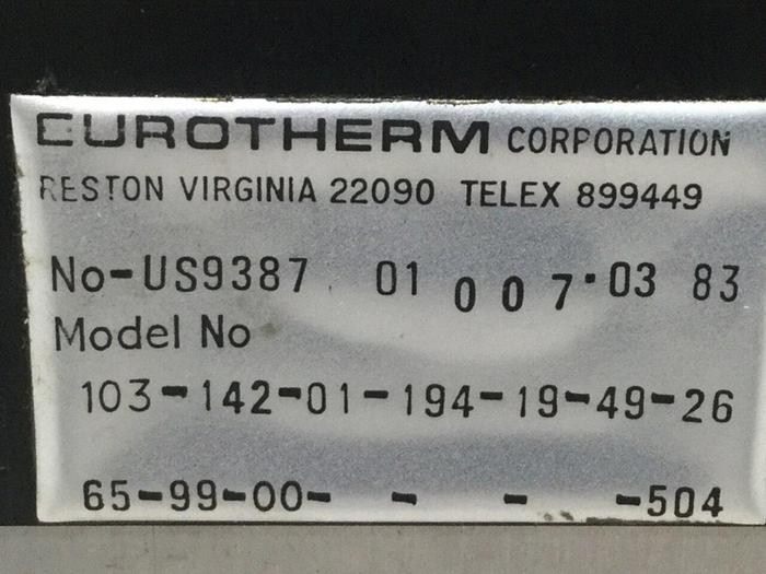 Used EUROTHERM CONTROLS Temperature Control 103/2TP/J/32-800F/115V/X/2PC11 #105553