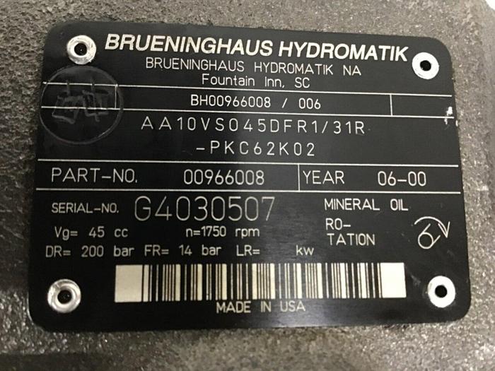 Used REXROTH Pump AA10VS045DFR131RPKC62K02 Used