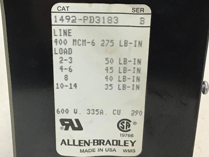 Used ALLEN BRADLEY Distribution Block 1492-PD3183 #123572