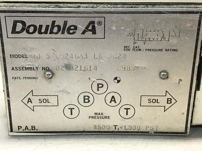 Used DOUBLE A Valve QJ5C246A3LKDC24 #133022
