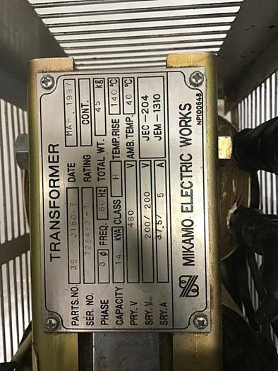 Used MIKAMO ELECTRIC 14 kVA Transformer 35 J150-7 #134951