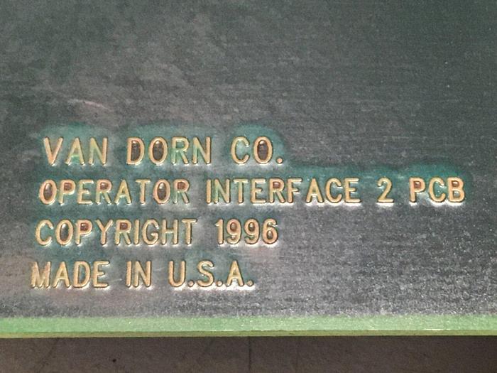 Used VAN DORN Operator Interface Board 330129 PC330-129 330-129 Used