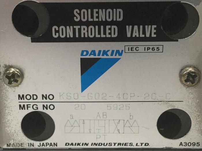 Used DAIKIN Solenoid Valve KS0-G02-4CP-20-C #105242