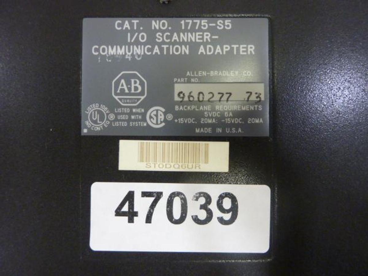 Used ALLEN BRADLEY I/O Scanner Board 1775-S5 Used