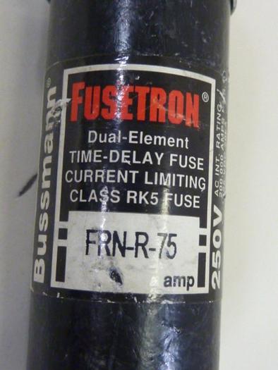 Used FUSETRON 75 Amp Fuse FRN-R-75 #62263