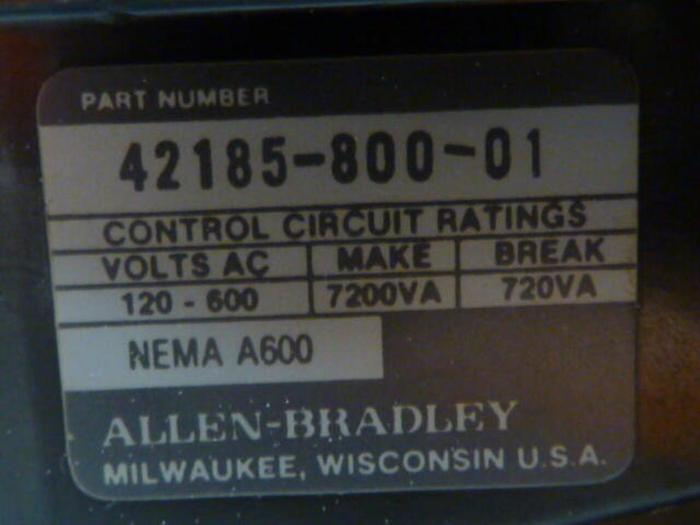 Used ALLEN BRADLEY Starter Size 0 509-AOD SER B W36 #34728