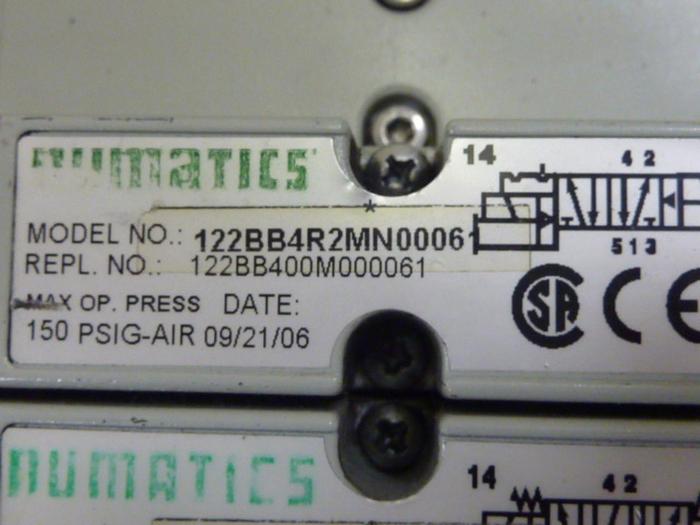 Used NUMATIC Manifold Block & Pneumatic Valves 239-1174 #63008