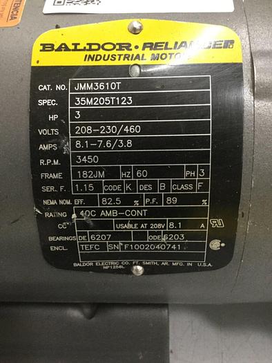 Used GOULDS WATER TECHNOLOGY 3 HP Pump / Motor 3656 Used