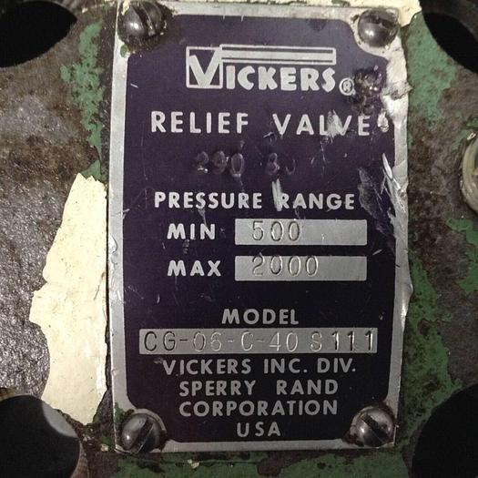 Used VICKERS Relief Valve CG06C40S111 #89933